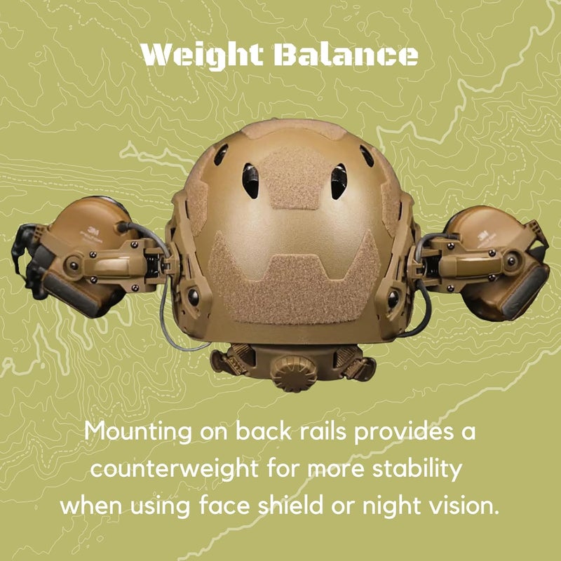 Let Me Be Free-Angle Tactical Headset Rail Mount Compatible with Peltor Comtac Headset Adapter On Team Wendy EXFIL/Flux M-Lok/Ops-Core Fast Arc Rail Adapter, Airsoft Helmet Accessory for Comtac Ⅲ,Ⅱ,Ⅳ,Ⅴ,Ⅵ(BK) - Image 5